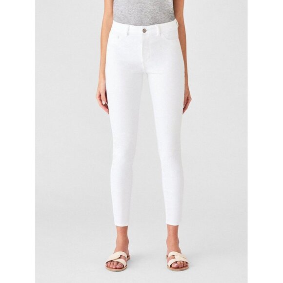 DL1961 Jeans Farrow High Rise Skinny Porcelain size 26 White‎ Stretch - Picture 1 of 7